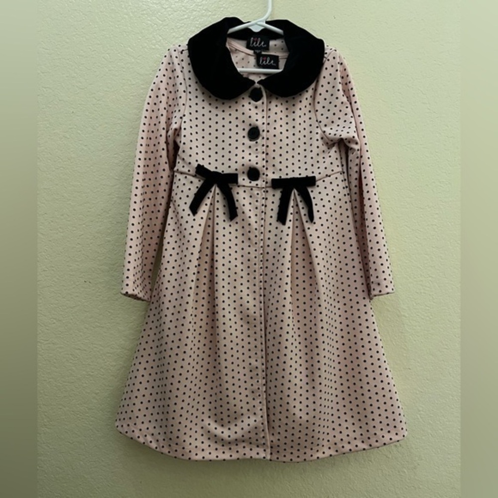Lilt Pink and Black Polka Dot Dress